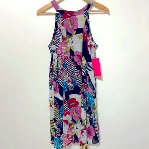 Betsy Johnson Floral Halter Tank Dress